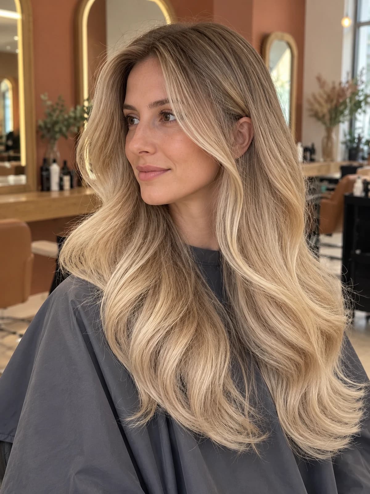 Dlouhé blond vlasy s přechodem barvy (ombré)