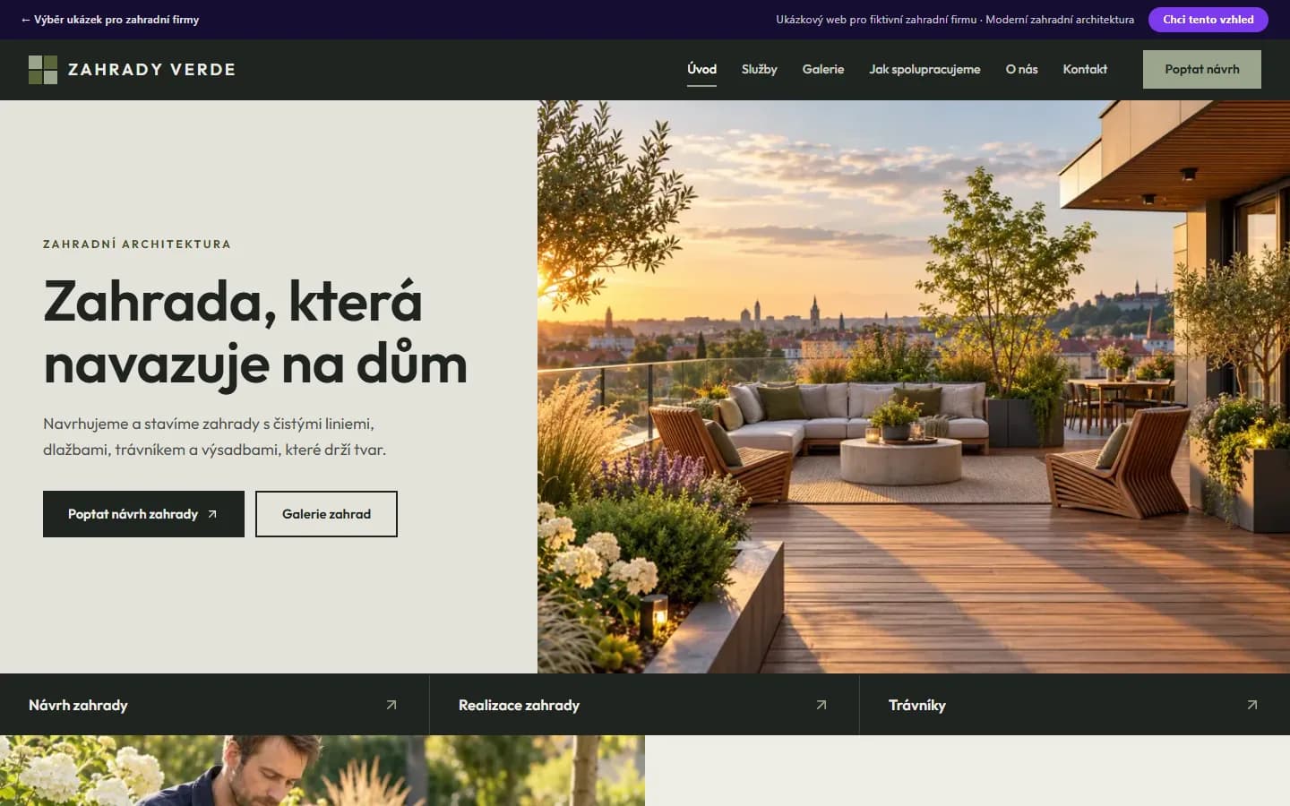 Náhled ukázky zahradní firmy, design Moderní zahradní architektura